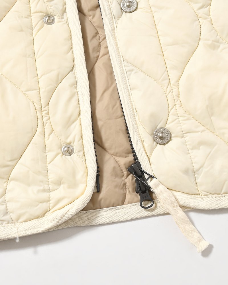 MILITARY M65 LINER W ZIP SHORT DOWN JACKET -OFF WHITE-