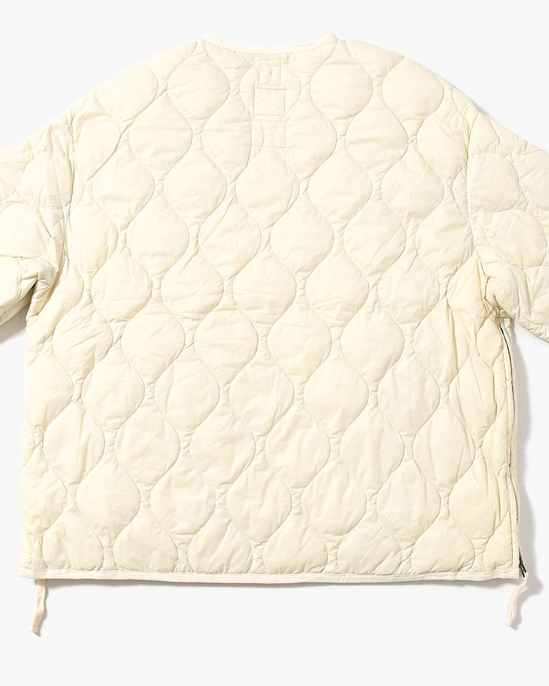 MILITARY M65 LINER W ZIP SHORT DOWN JACKET -OFF WHITE-
