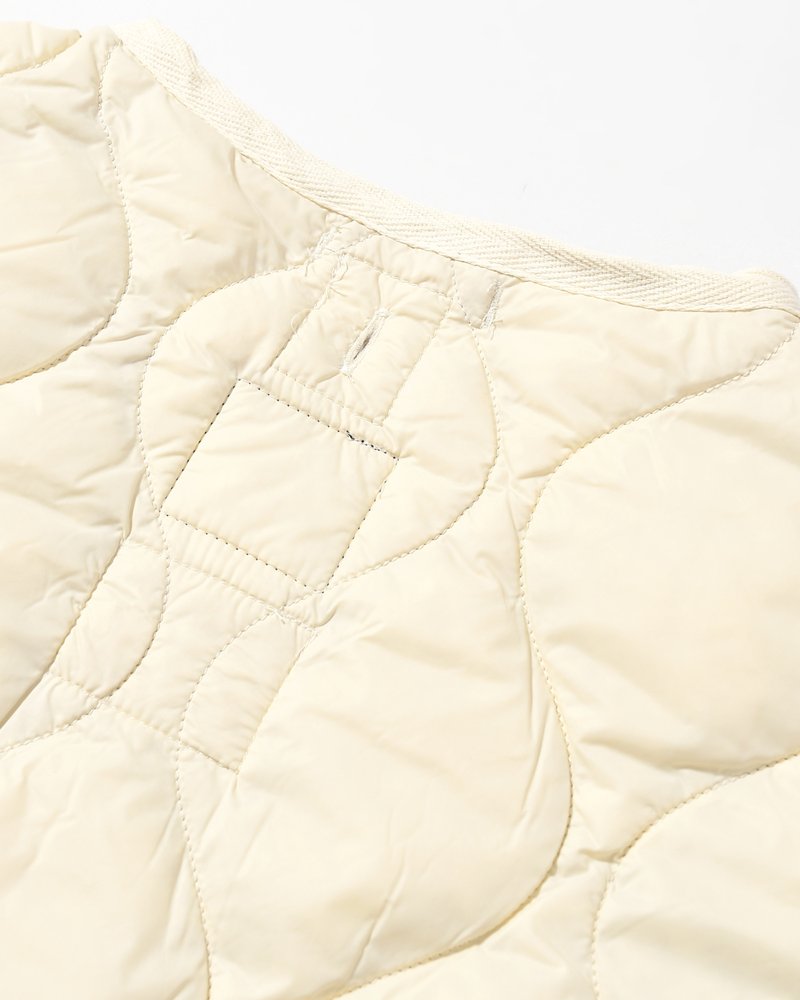 MILITARY M65 LINER W ZIP SHORT DOWN JACKET -OFF WHITE-