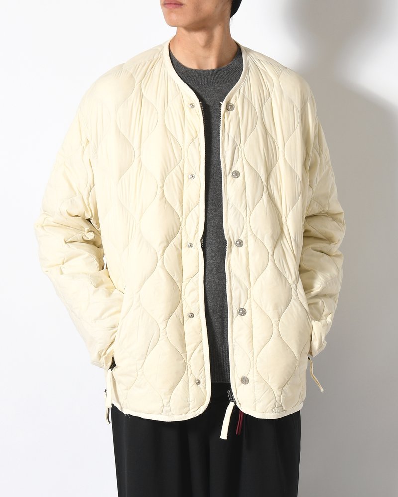 MILITARY M65 LINER W ZIP SHORT DOWN JACKET -OFF WHITE-