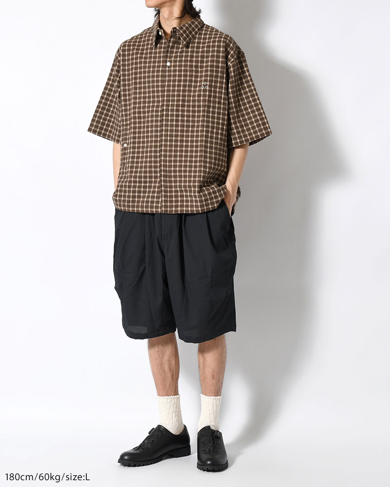 SEERSUCKER BIG SHORTS -BLACK-