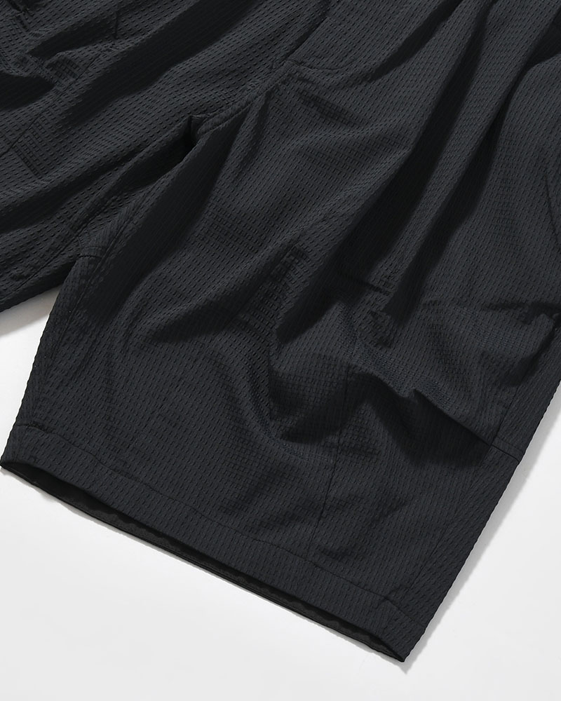 SEERSUCKER BIG SHORTS -BLACK-