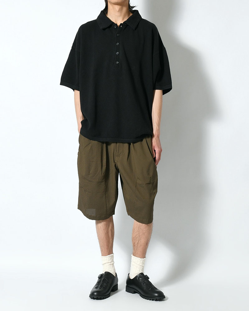 SEERSUCKER BIG SHORTS -OLIVE-