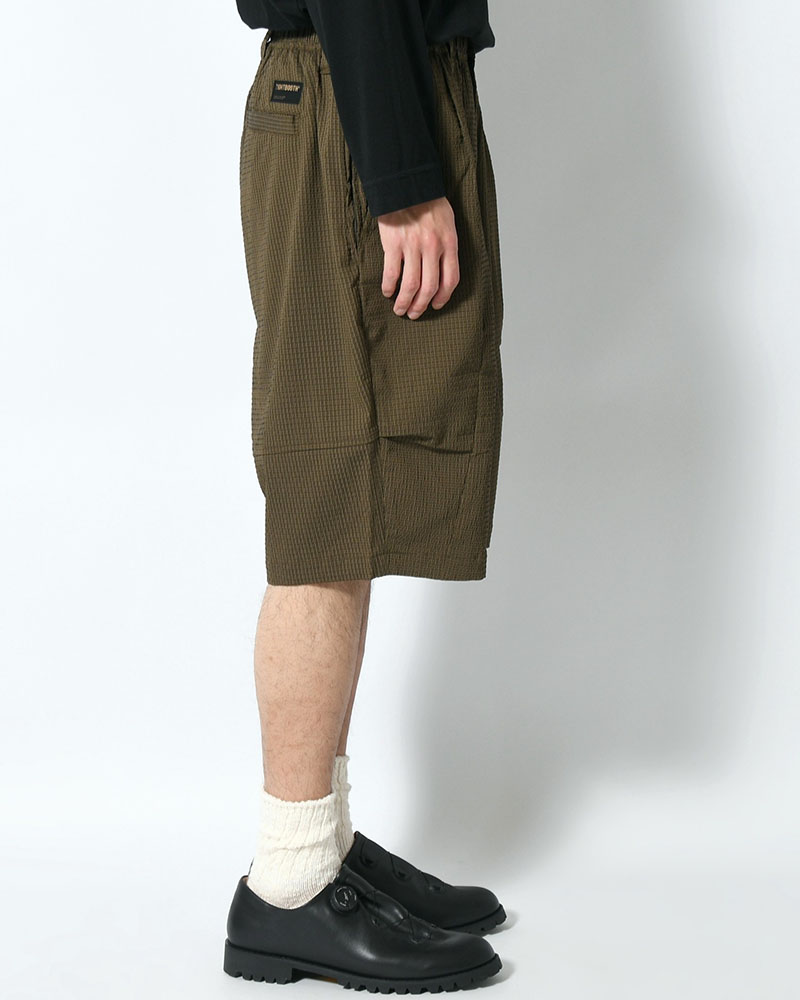 SEERSUCKER BIG SHORTS -OLIVE-