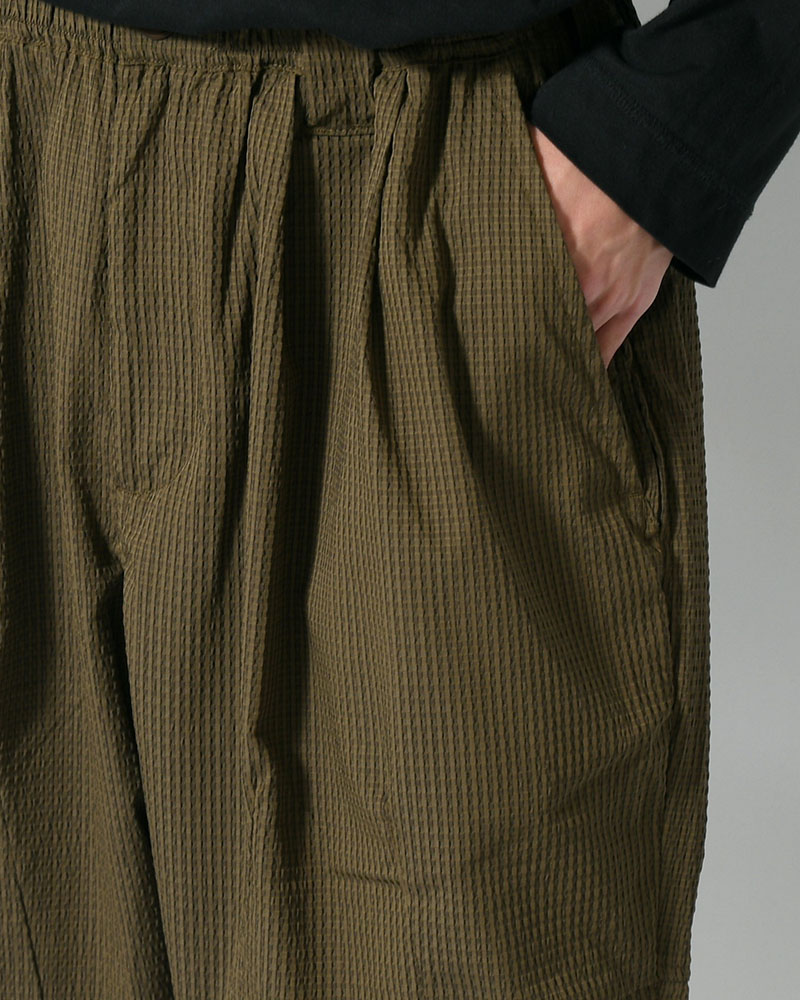 SEERSUCKER BIG SHORTS -OLIVE-