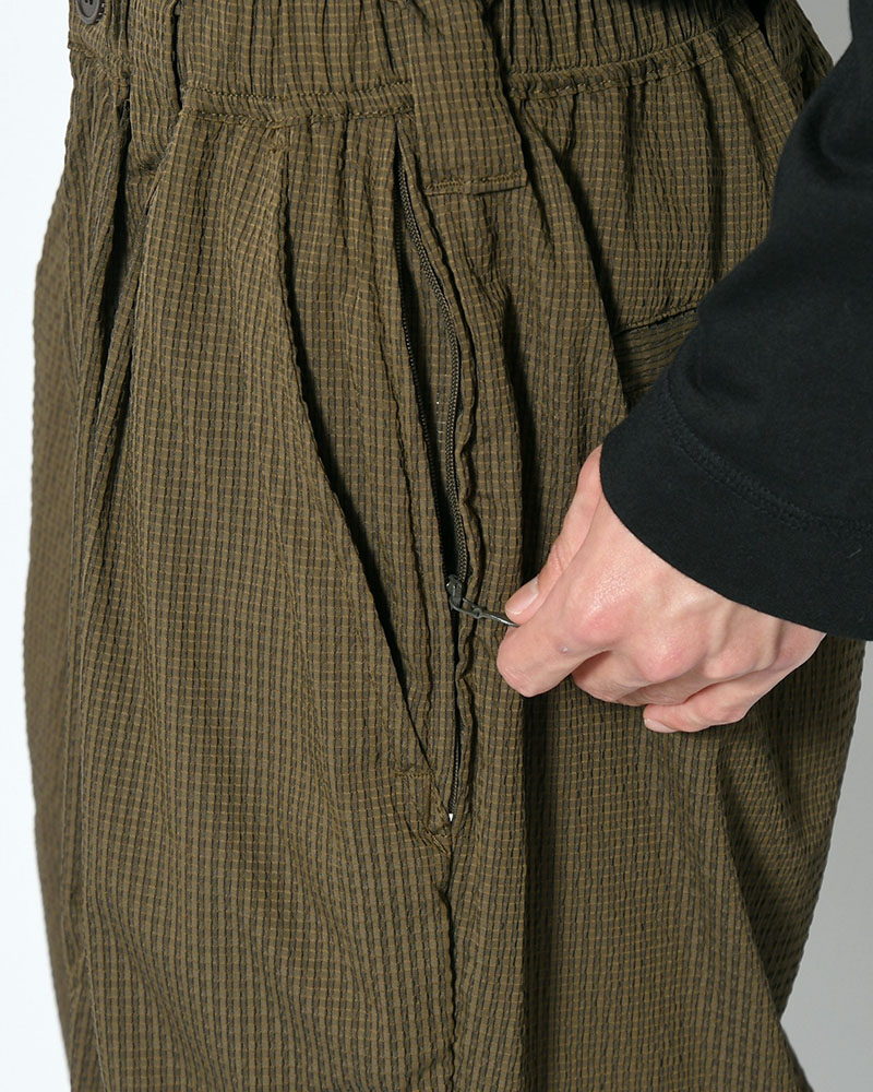 SEERSUCKER BIG SHORTS -OLIVE-