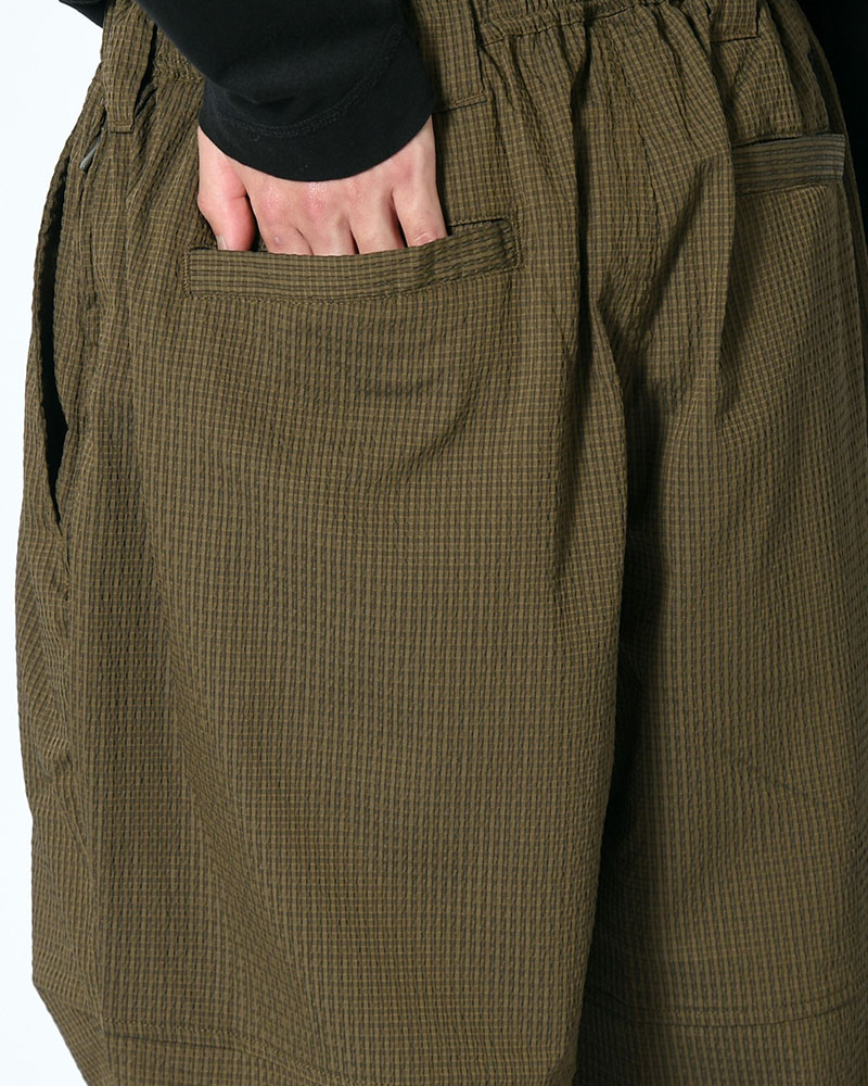SEERSUCKER BIG SHORTS -OLIVE-