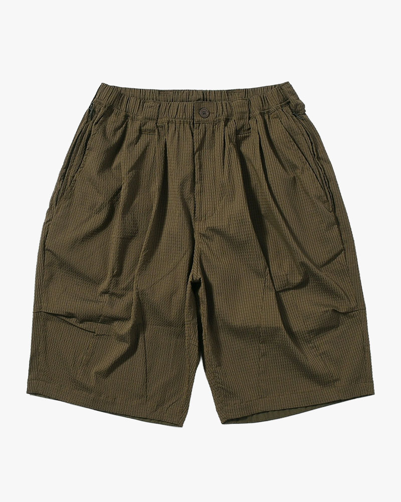 SEERSUCKER BIG SHORTS -OLIVE-