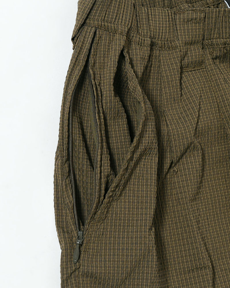 SEERSUCKER BIG SHORTS -OLIVE-