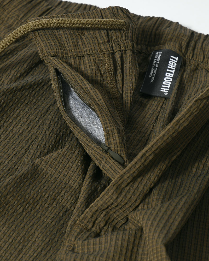 SEERSUCKER BIG SHORTS -OLIVE-