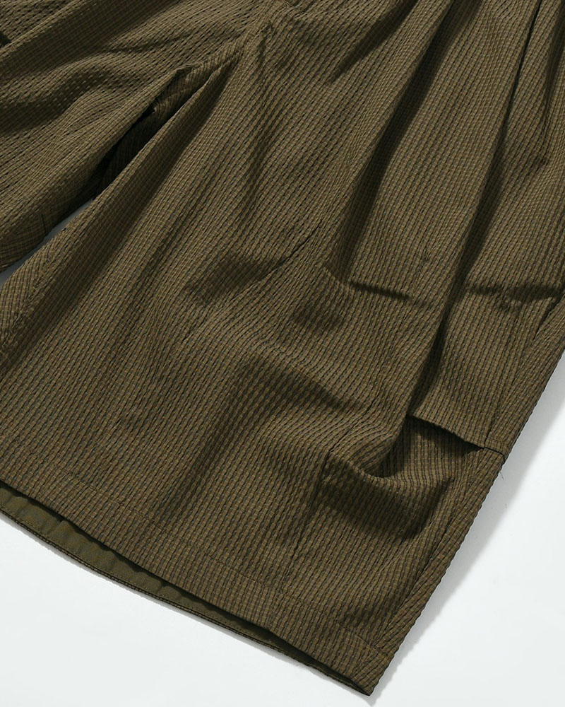 SEERSUCKER BIG SHORTS -OLIVE-