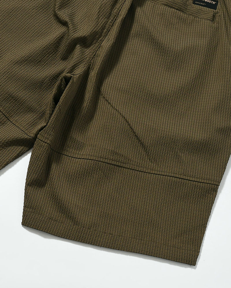 SEERSUCKER BIG SHORTS -OLIVE-