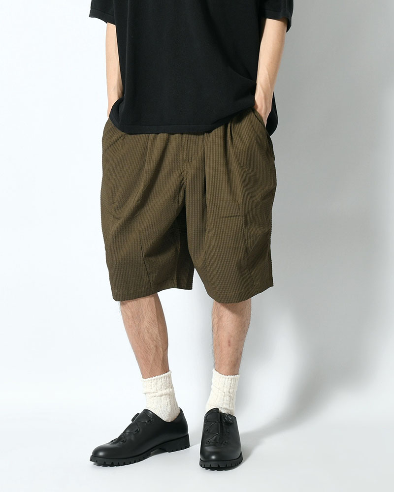 SEERSUCKER BIG SHORTS -OLIVE-