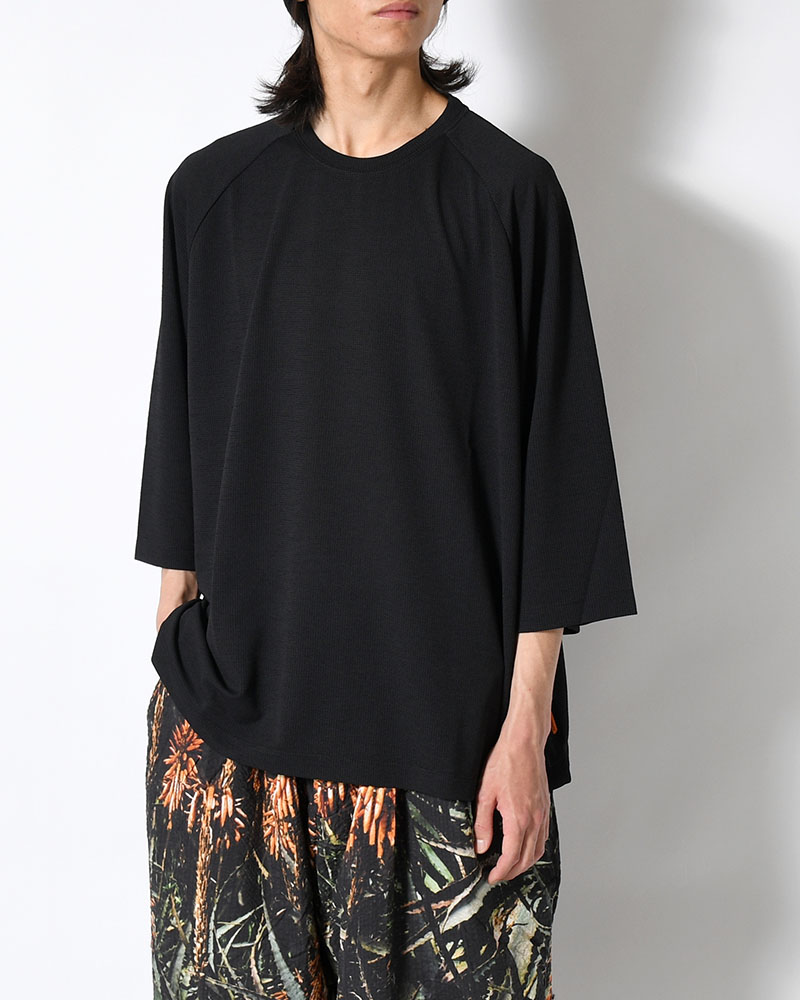 CHIDRY 3/4 SLEEVE T-SHIRT -BLACK-