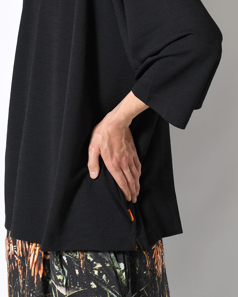 CHIDRY 3/4 SLEEVE T-SHIRT -BLACK-