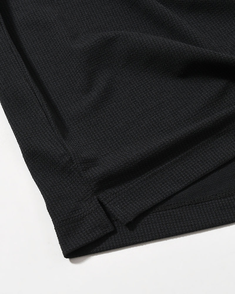 CHIDRY 3/4 SLEEVE T-SHIRT -BLACK-