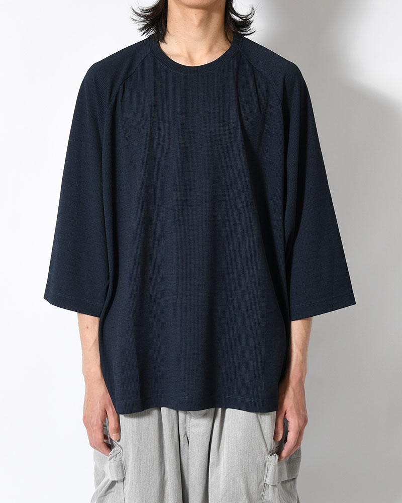 CHIDRY 3/4 SLEEVE T-SHIRT -NAVY-