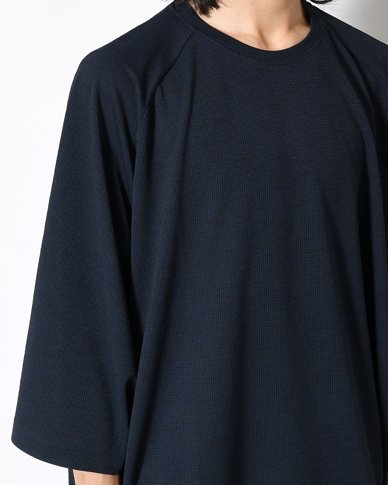 CHIDRY 3/4 SLEEVE T-SHIRT -NAVY-