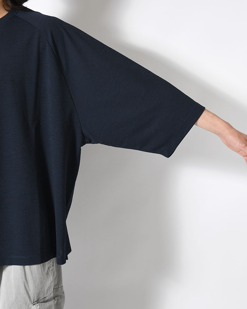 CHIDRY 3/4 SLEEVE T-SHIRT -NAVY-