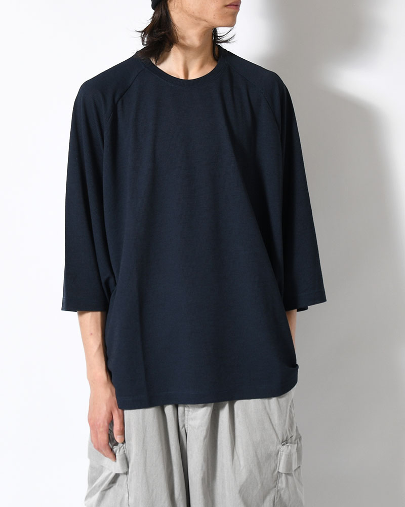 CHIDRY 3/4 SLEEVE T-SHIRT -NAVY-