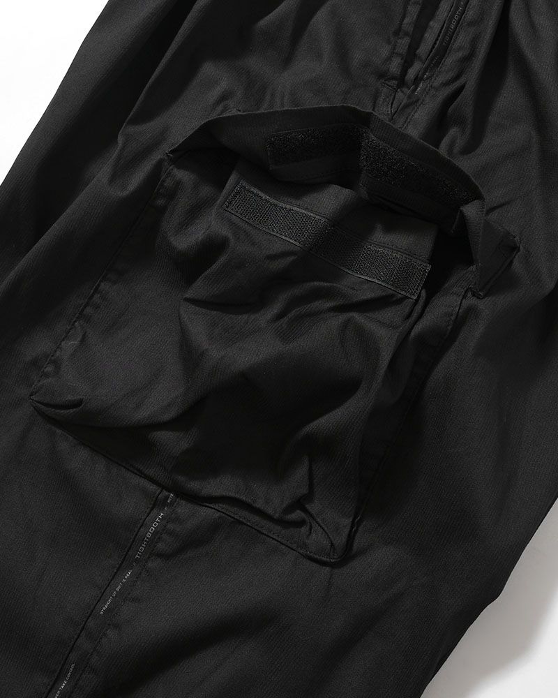 STRIPE BAGGY CARGO PANTS -BLACK-