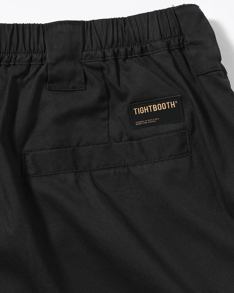 STRIPE BAGGY CARGO PANTS -BLACK-