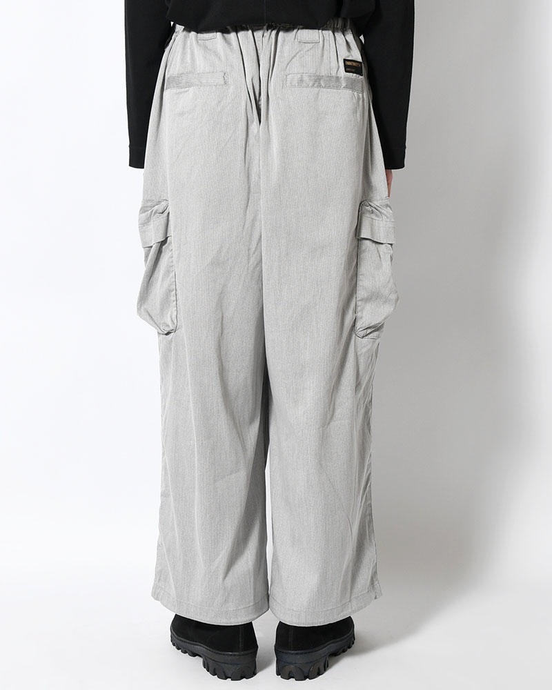 STRIPE BAGGY CARGO PANTS -GRAY-