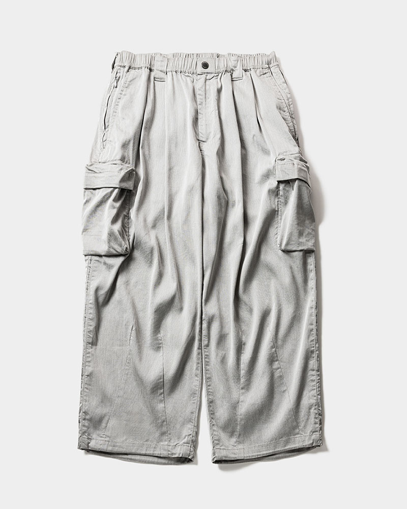 STRIPE BAGGY CARGO PANTS -GRAY-