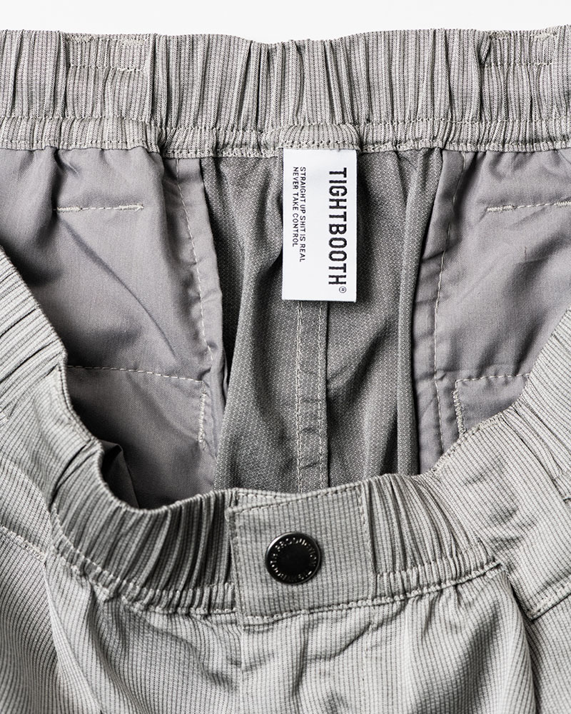 STRIPE BAGGY CARGO PANTS -GRAY-