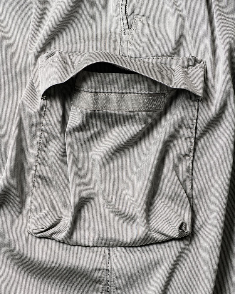 STRIPE BAGGY CARGO PANTS -GRAY-