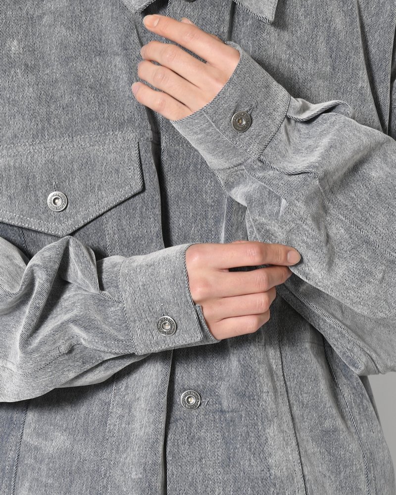 FLOCKY DENIM JAKCET -BLUE-