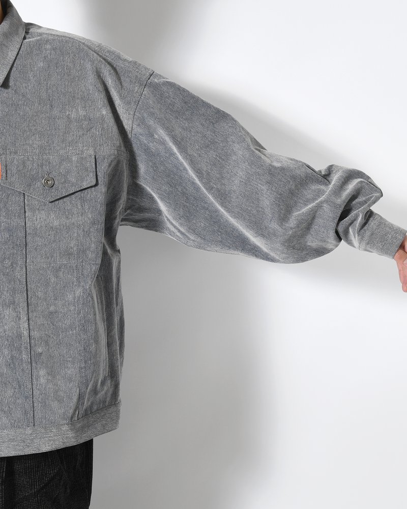 FLOCKY DENIM JAKCET -BLUE-