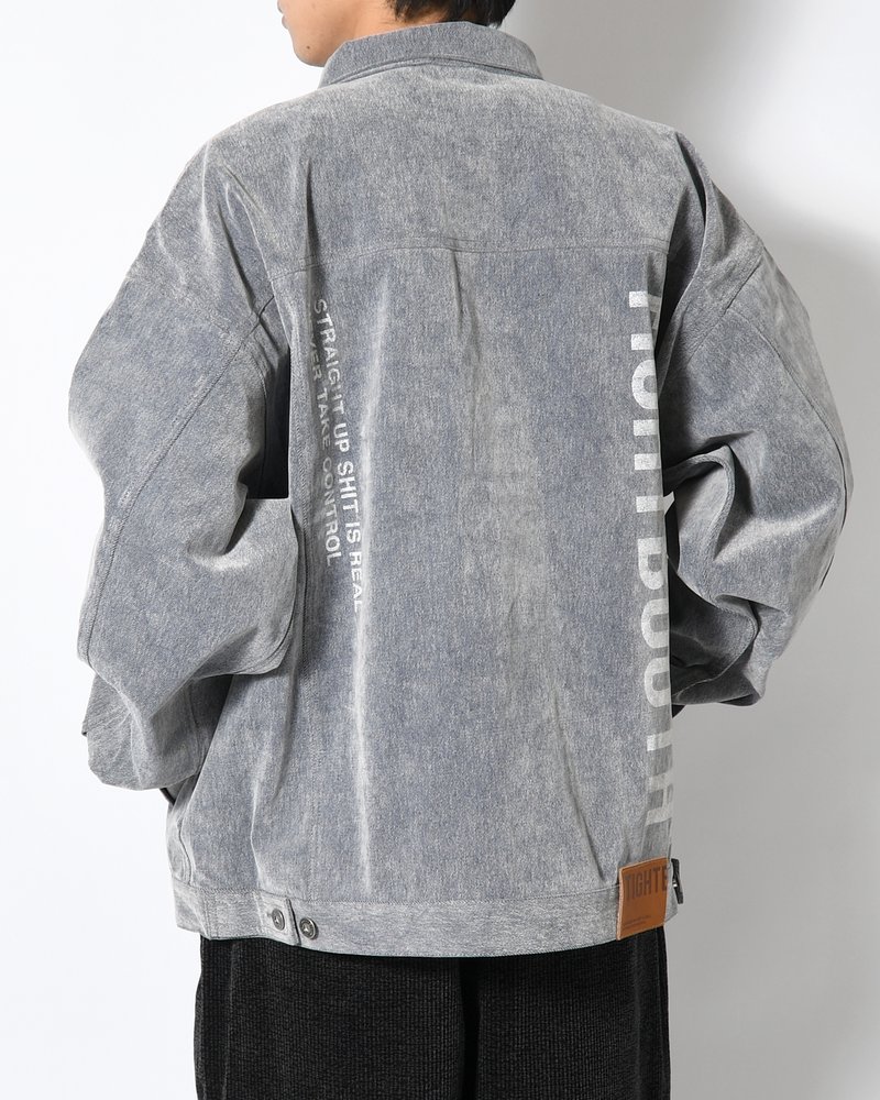 FLOCKY DENIM JAKCET -BLUE-