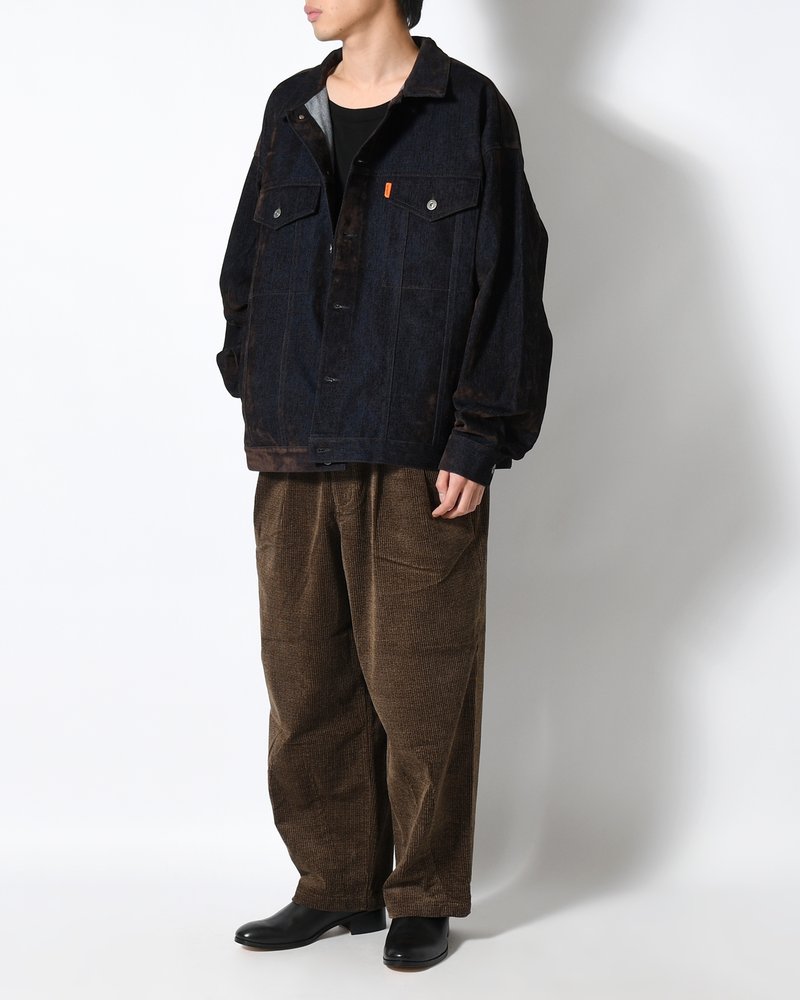 FLOCKY DENIM JAKCET -NAVY-