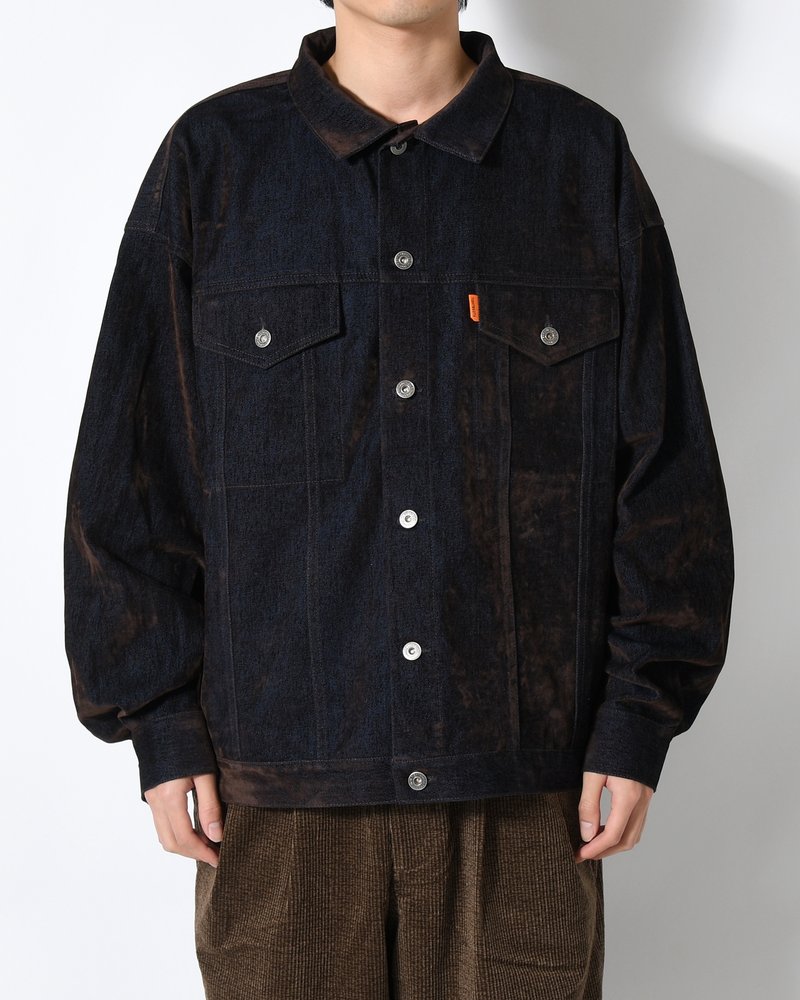 FLOCKY DENIM JAKCET -NAVY-