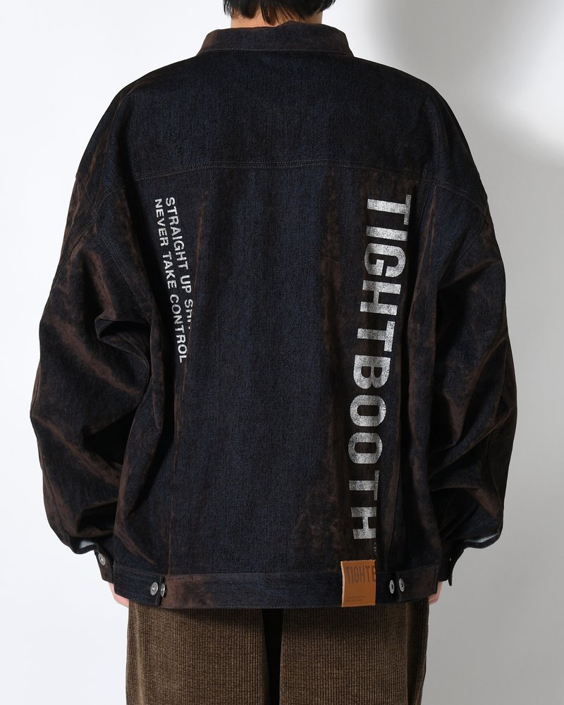 FLOCKY DENIM JAKCET -NAVY-
