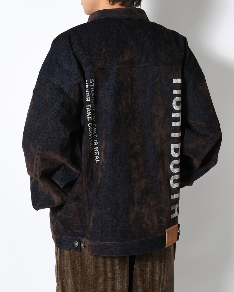 FLOCKY DENIM JAKCET -NAVY-