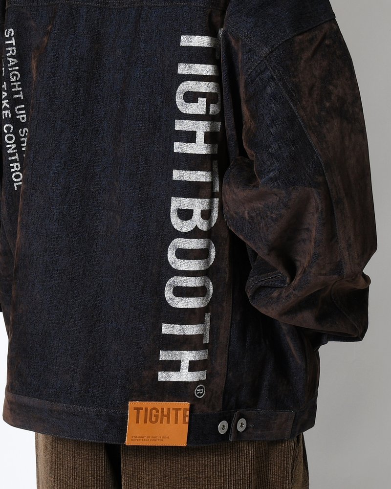 FLOCKY DENIM JAKCET -NAVY-