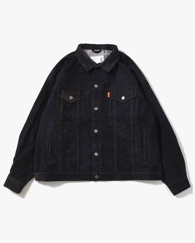 FLOCKY DENIM JAKCET -NAVY-