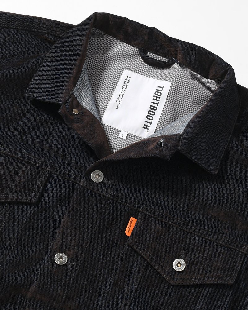 FLOCKY DENIM JAKCET -NAVY-