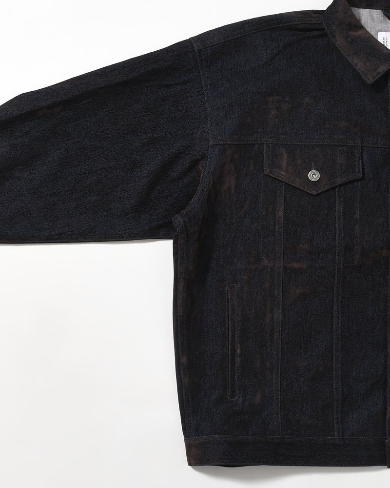 FLOCKY DENIM JAKCET -NAVY-
