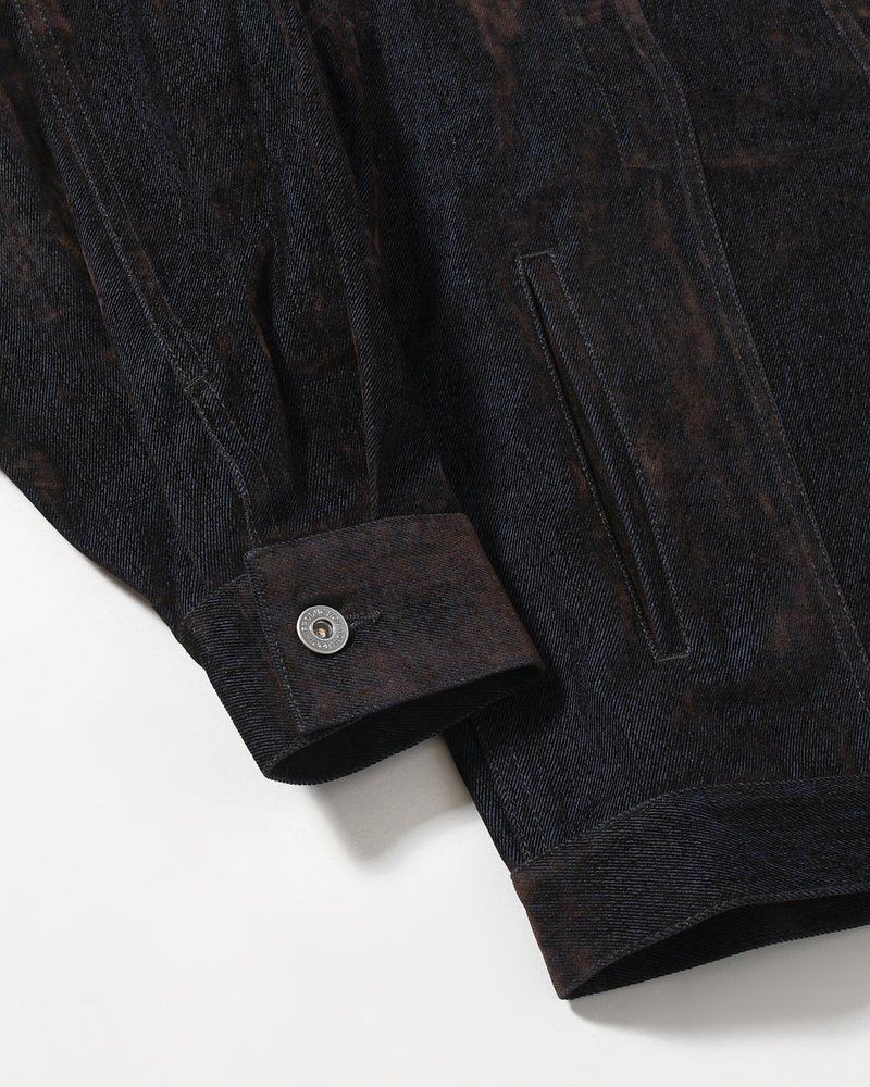FLOCKY DENIM JAKCET -NAVY-