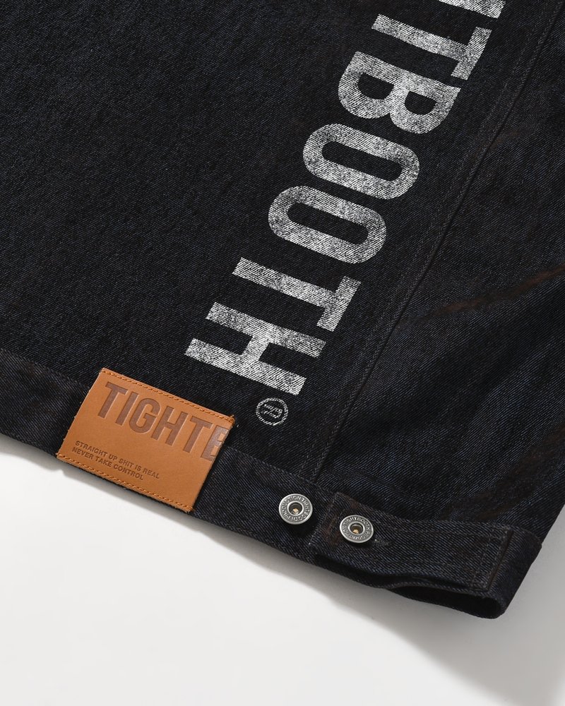FLOCKY DENIM JAKCET -NAVY-