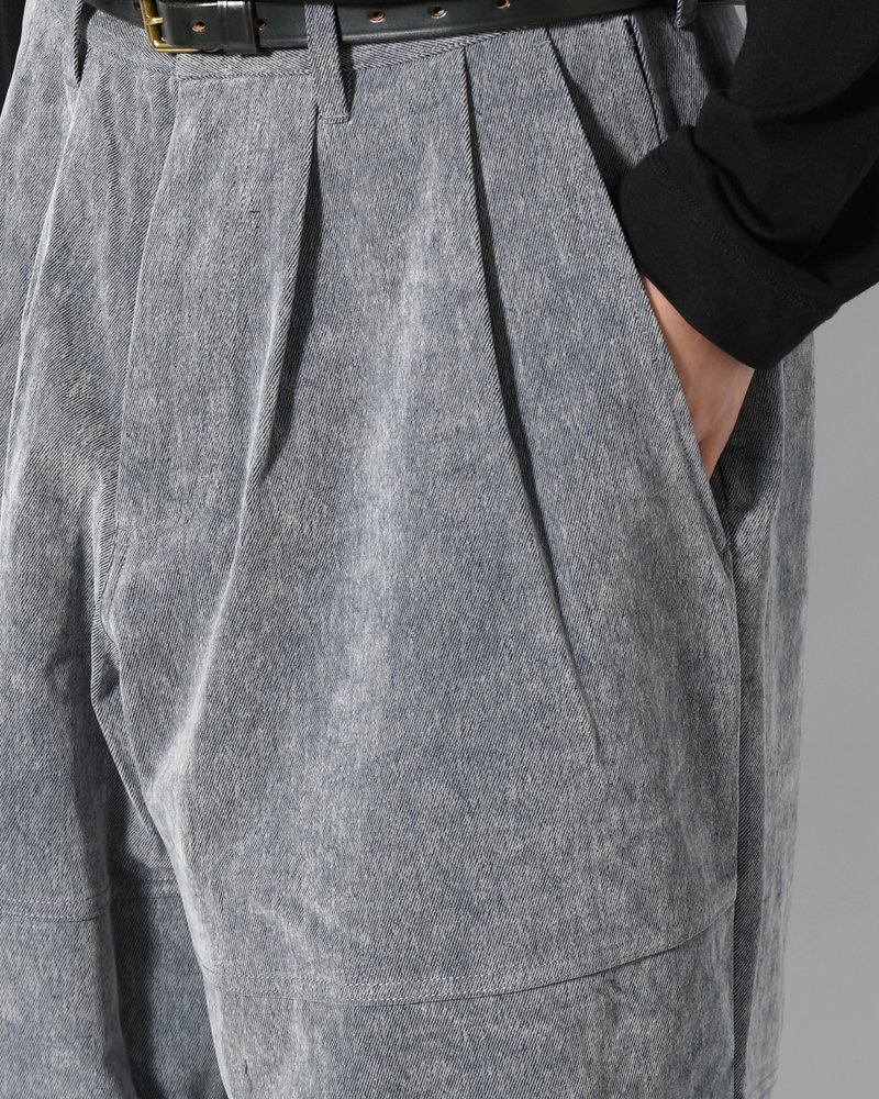 FLOCKY DENIM BALLOON PANTS -BLUE-