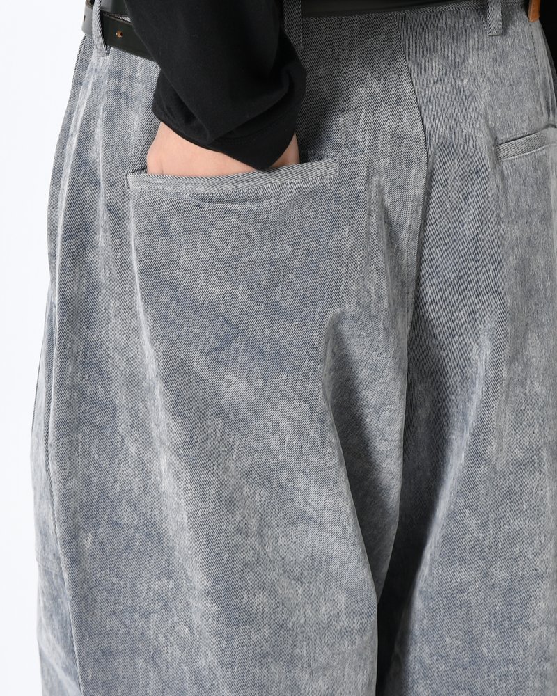 FLOCKY DENIM BALLOON PANTS -BLUE-