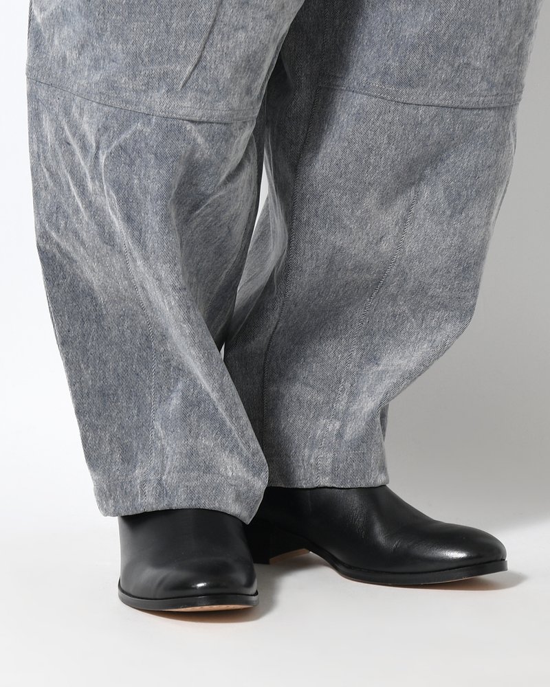 FLOCKY DENIM BALLOON PANTS -BLUE-