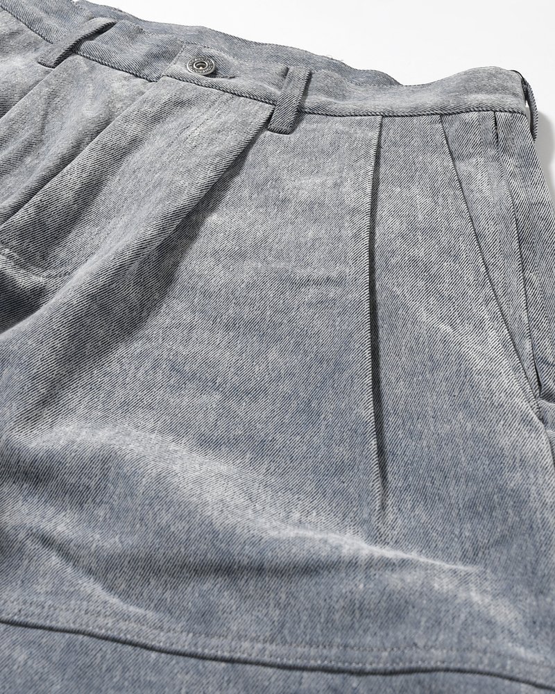 FLOCKY DENIM BALLOON PANTS -BLUE-