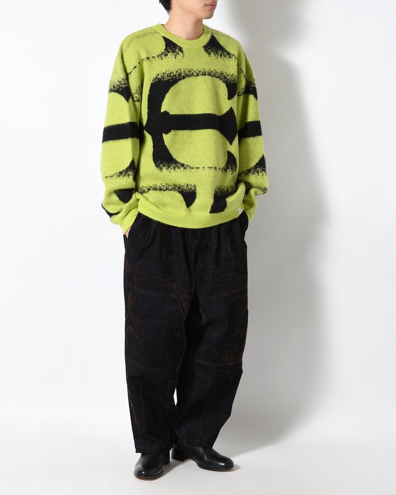 FLOCKY DENIM BALLOON PANTS -NAVY-