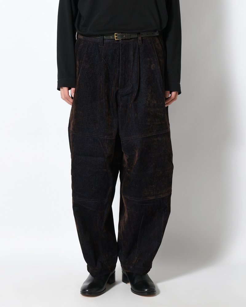 FLOCKY DENIM BALLOON PANTS -NAVY-