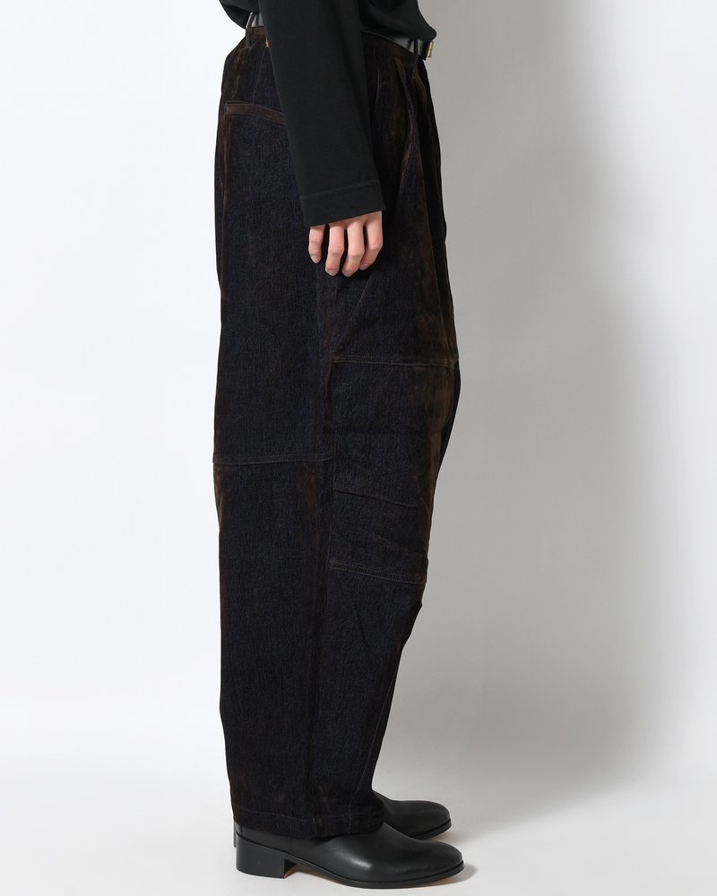 FLOCKY DENIM BALLOON PANTS -NAVY-
